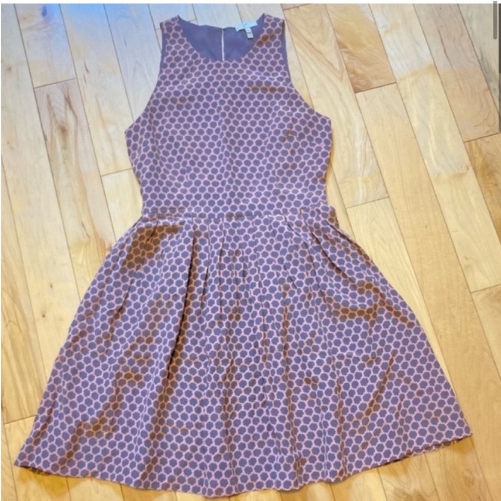 Joie Silk Grey & Pink Sunburst Sleeveless Dress size extra small
